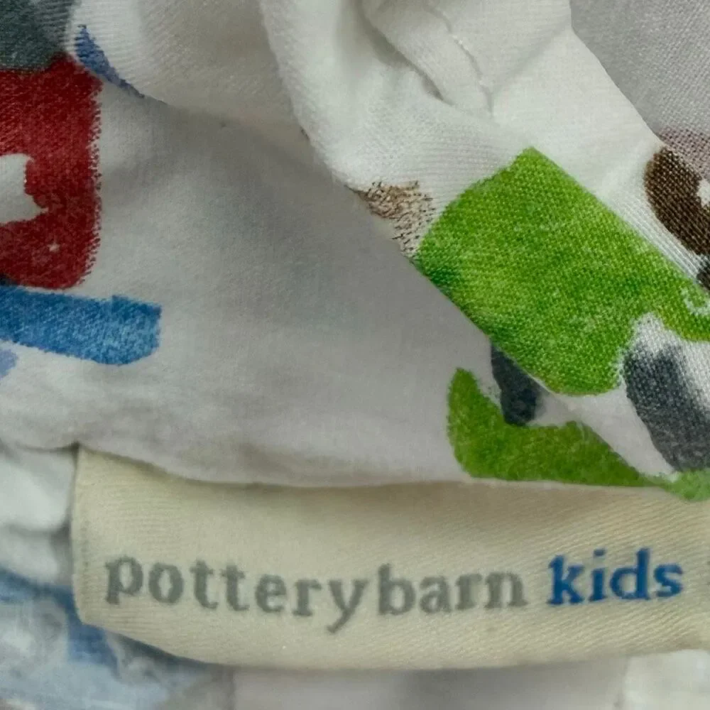 Pottery Barn Kids Choo Choo Train Print Twin Fitted Sheet + One Standard Pillowc